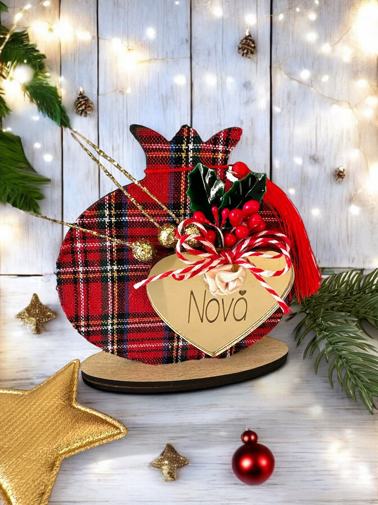 Επιτραπέζιο γούρι ρόδι με καρδιά και προσωποποιημένη χάραξη - So Cute by Dimi