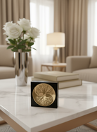 Yin Yang Tree γούρι, επιτραπέζιο χειροποίητο ξύλο & χρυσό plexiglass με Δέντρο Ζωής – So Cute by Dimi