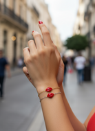 Kiss Me Bracelet – Red Lips | Gold / Silver Steel - So Cute by Dimi