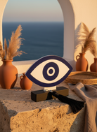 Επιτραπέζιο γούρι μάτι So Cute by Dimi σε ξύλινη βάση με φούντα