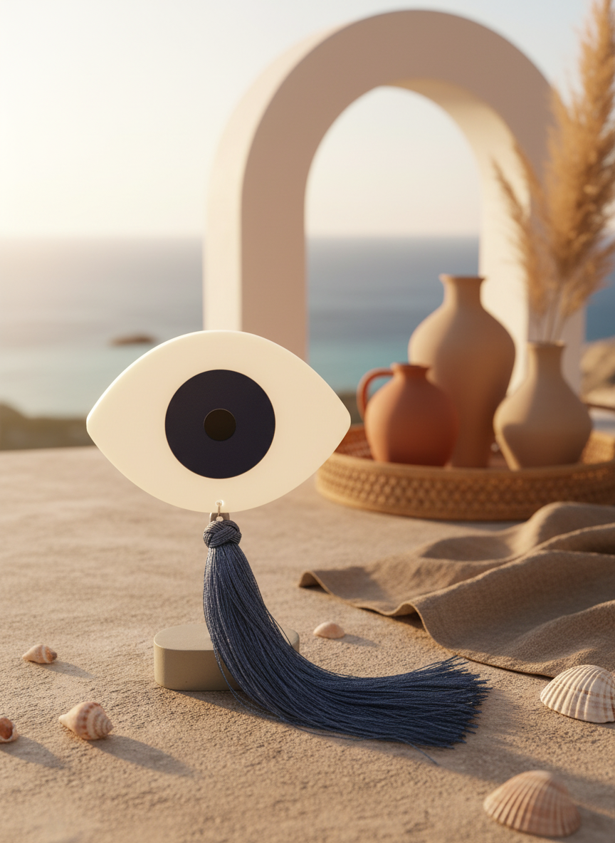 Ofthalmos – Επιτραπέζιο Γούρι Μάτι με Φούντα - So Cute by Dimi