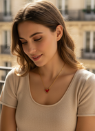 Heartbit – Κολιέ με Miyuki Καρδιά & Ατσάλινη Αλυσίδα - So Cute by Dimi