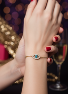 Crystal Vision – Βραχιόλι Μάτι με Στρας & Ατσάλινη Αλυσίδα - So Cute by Dimi