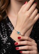 Crystal Vision – Βραχιόλι Μάτι με Στρας & Ατσάλινη Αλυσίδα - So Cute by Dimi