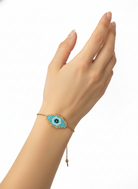 Blue Gaze – Βραχιόλι Μάτι Miyuki με Ατσάλινη Αλυσίδα - So Cute by Dimi