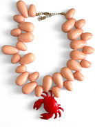 Crabby Chic – Statement κολιέ με χάντρες & κόκκινο καβούρι - So Cute by Dimi