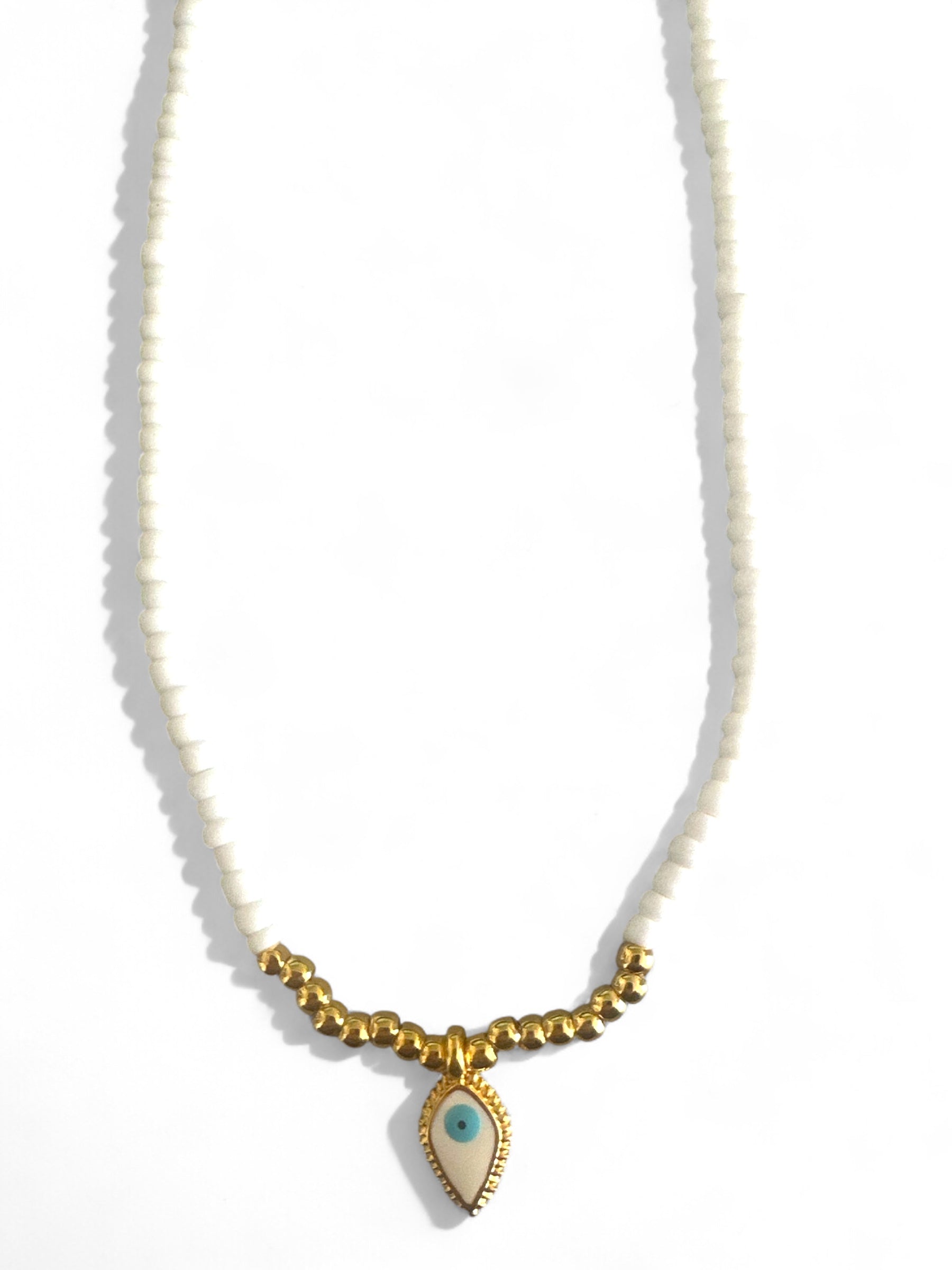 White Coast Necklace – Ματάκι Σταγόνα - So Cute by Dimi