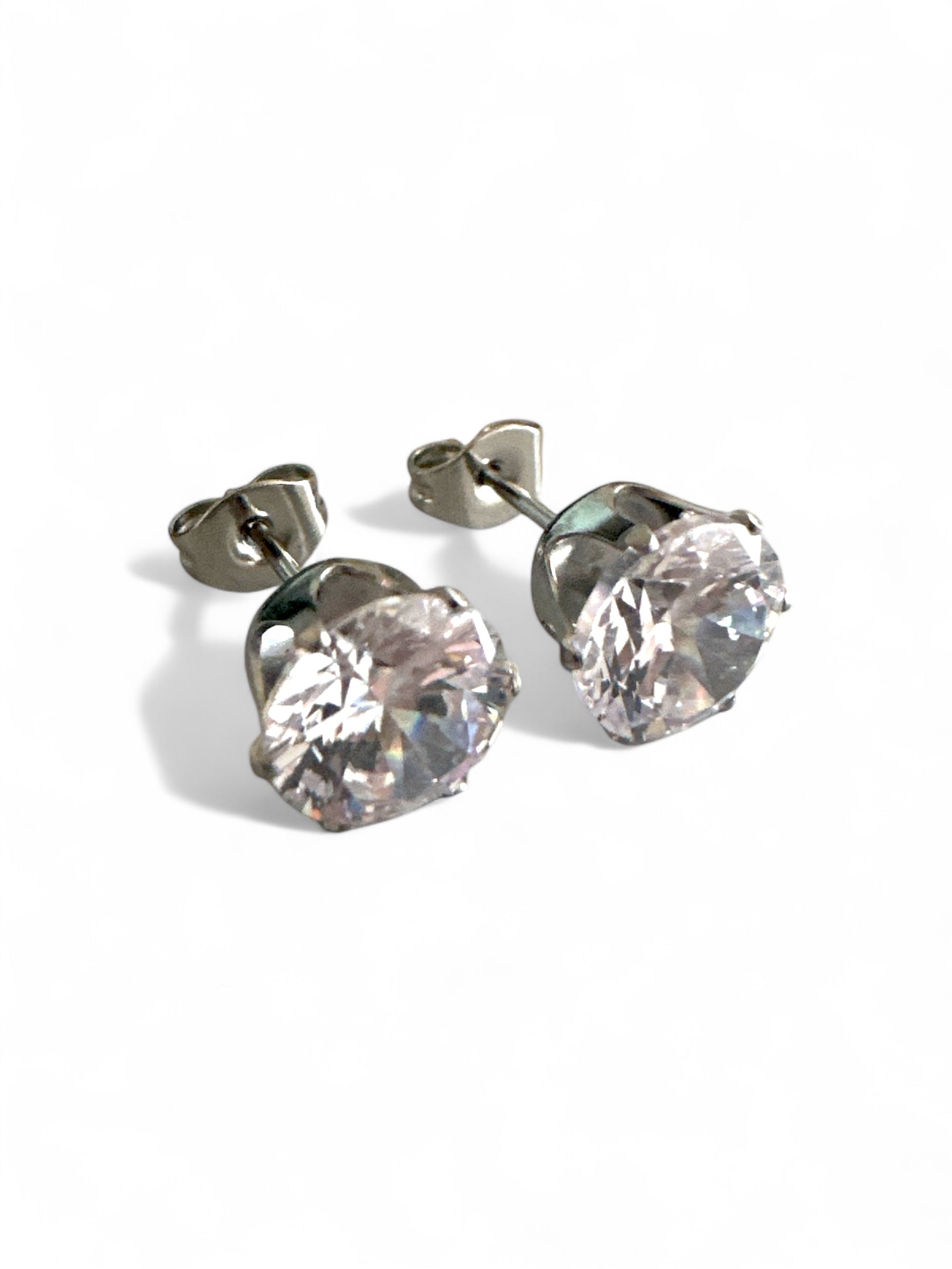 Ατσάλινα σκουλαρίκια με zircon 8mm, ιδανικά για νύφες – So Cute by Dimi

