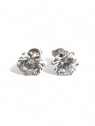 Ατσάλινα σκουλαρίκια με zircon 8mm, ιδανικά για νύφες – So Cute by Dimi

