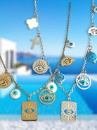 Mystic Icons – Ατσάλινο Κολιέ με Μάτι & Χαρακτηριστικά Charms - So Cute by Dimi