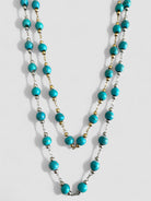 Rosario Turquoise – Ατσάλινο Κολιέ με Χαολίτη σε Ασήμι & Χρυσό - So Cute by Dimi
