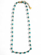 Rosario Turquoise – Ατσάλινο Κολιέ με Χαολίτη σε Ασήμι & Χρυσό - So Cute by Dimi
