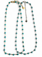 Rosario Turquoise – Ατσάλινο Κολιέ με Χαολίτη σε Ασήμι & Χρυσό - So Cute by Dimi