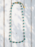Rosario Turquoise – Ατσάλινο Κολιέ με Χαολίτη σε Ασήμι & Χρυσό - So Cute by Dimi