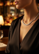 Gina – Ατσάλινο Κολιέ με Παραλληλόγραμμα Ζιργκόν - So Cute by Dimi