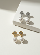 Ατσάλινα Σκουλαρίκια με Πέρλα και Ζιργκόν | So Cute By Dimi