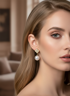 Ατσάλινα Σκουλαρίκια με Πέρλα και Ζιργκόν | So Cute By Dimi