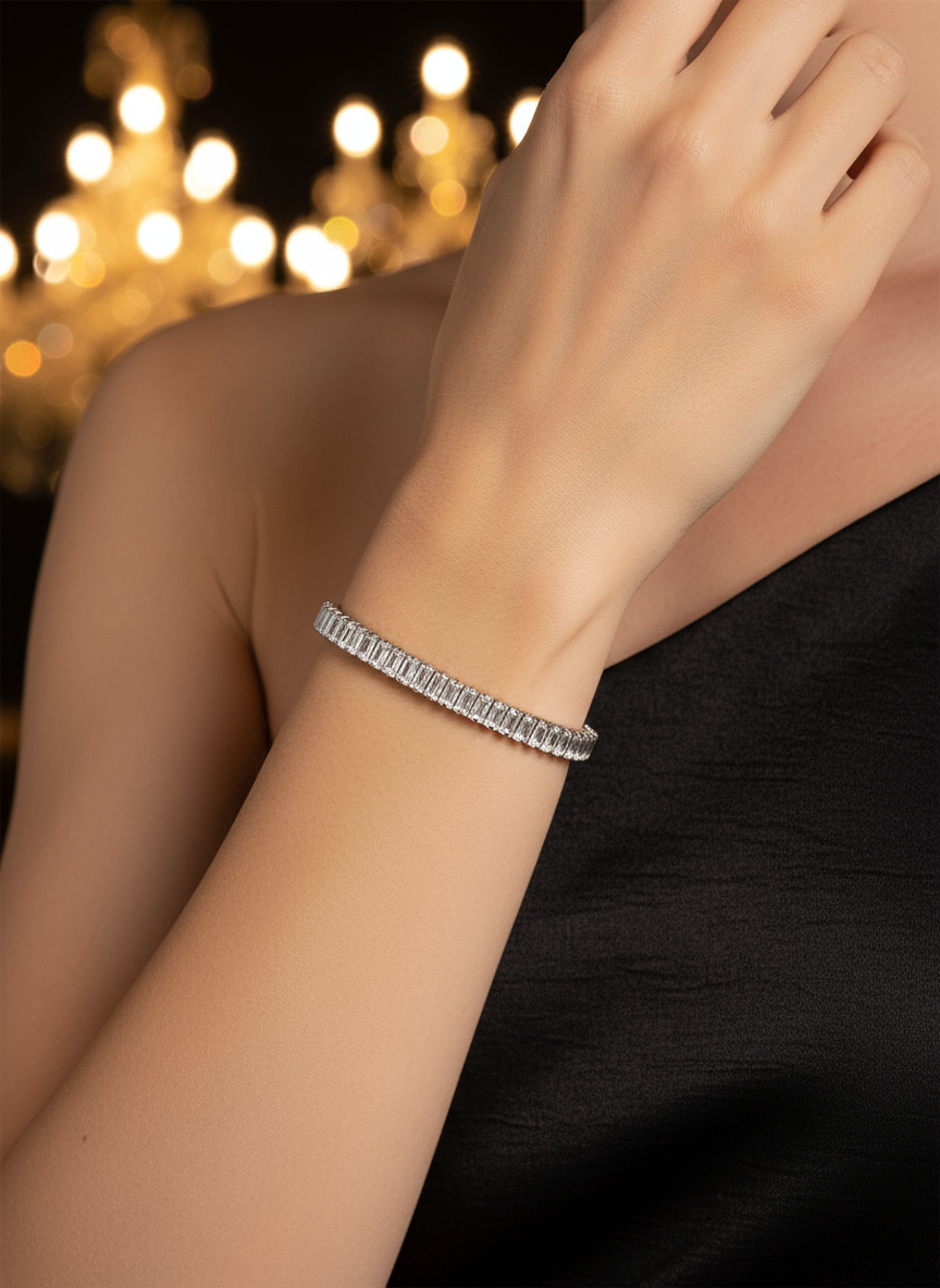 Ατσάλινο βραχιόλι με πολυγωνικά ζιργκόν – So Cute by Dimi 