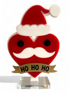 Επιτραπέζιο γούρι Christmas Pop Ho Ho Ho από plexiglass σε σχήμα καρδιάς με σκούφο Άι Βασίλη – So Cute by Dimi