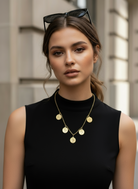 Ατσάλινο κολιέ με νομίσματα σε χρυσό – So Cute by Dimi