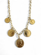 Κολιέ Royal Coins ατσάλινο με νομίσματα σε χρυσό και ασημί φινίρισμα So Cute by Dimi