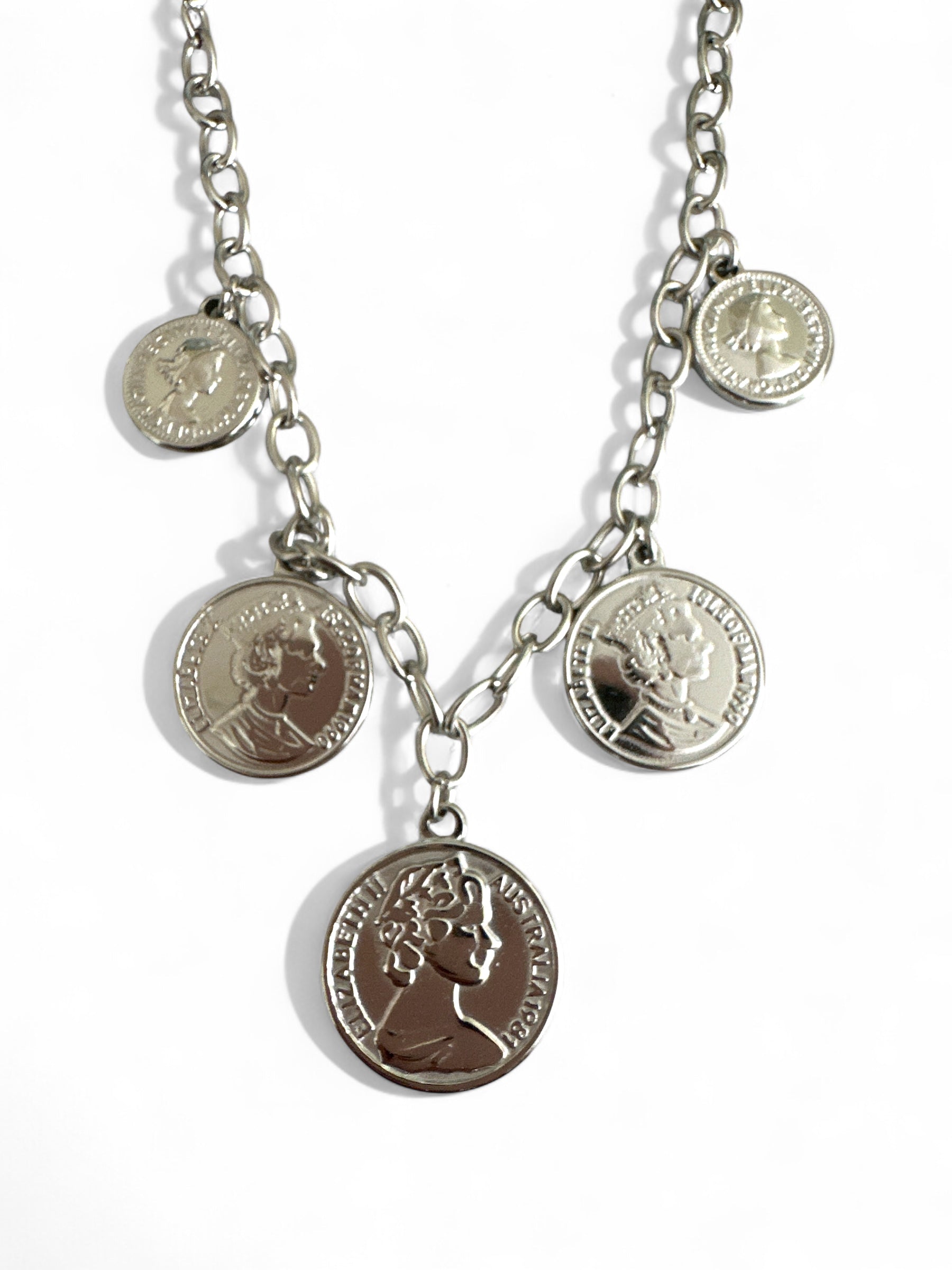 Κολιέ Royal Coins ατσάλινο με νομίσματα σε χρυσό και ασημί φινίρισμα So Cute by Dimi