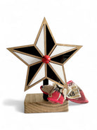 Χειροποίητο επιτραπέζιο γούρι Masquerade Star από ξύλο & plexiglass – So Cute by Dimi