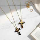 Cross Duo Necklace – Ατσάλινο Μακρύ Κολιέ με Διπλό Σταυρό & Αλυσίδα - So Cute by Dimi
