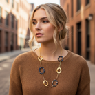 Oval Statement Necklace – Ατσάλινο Μακρύ Κολιέ με Οβάλ Κρίκους - So Cute by Dimi