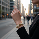 Square Beads Bracelet – Βραχιόλι με Τετραγωνισμένες Χάντρες & Χρυσή Λεπτομέρεια - So Cute by Dimi