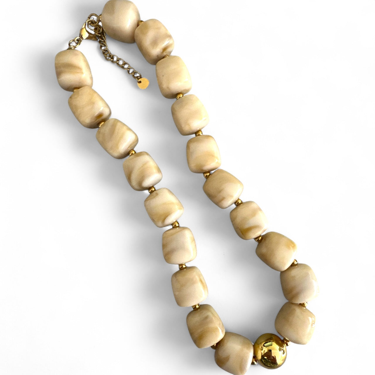 Square Beads Necklace – Κολιέ με Τετραγωνισμένες Χάντρες & Χρυσή Λεπτομέρεια - So Cute by Dimi