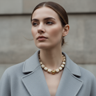 Square Beads Necklace – Κολιέ με Τετραγωνισμένες Χάντρες & Χρυσή Λεπτομέρεια - So Cute by Dimi