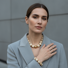 Square Beads Necklace – Κολιέ με Τετραγωνισμένες Χάντρες & Χρυσή Λεπτομέρεια - So Cute by Dimi