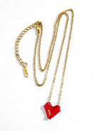 Golden Touch Heart ατσάλινο κολιέ Miyuki με καρδιά και 3 χρυσές χάντρες – So Cute by Dimi
