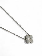 Lucia Clover Necklace – Ατσάλινο Κολιέ με Τετράφυλλο Μοτίφ & Ζιργκόν - So Cute by Dimi