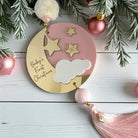 Γούρι Baby’s First Christmas plexiglass ροζ  με φούντα – So Cute by Dimi