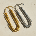 Ατσάλινο τσόκερ Steel Shine με οβάλ χάντρες  So Cute by Dimi