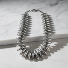 Ατσάλινο τσόκερ Steel Shine με οβάλ χάντρες  So Cute by Dimi