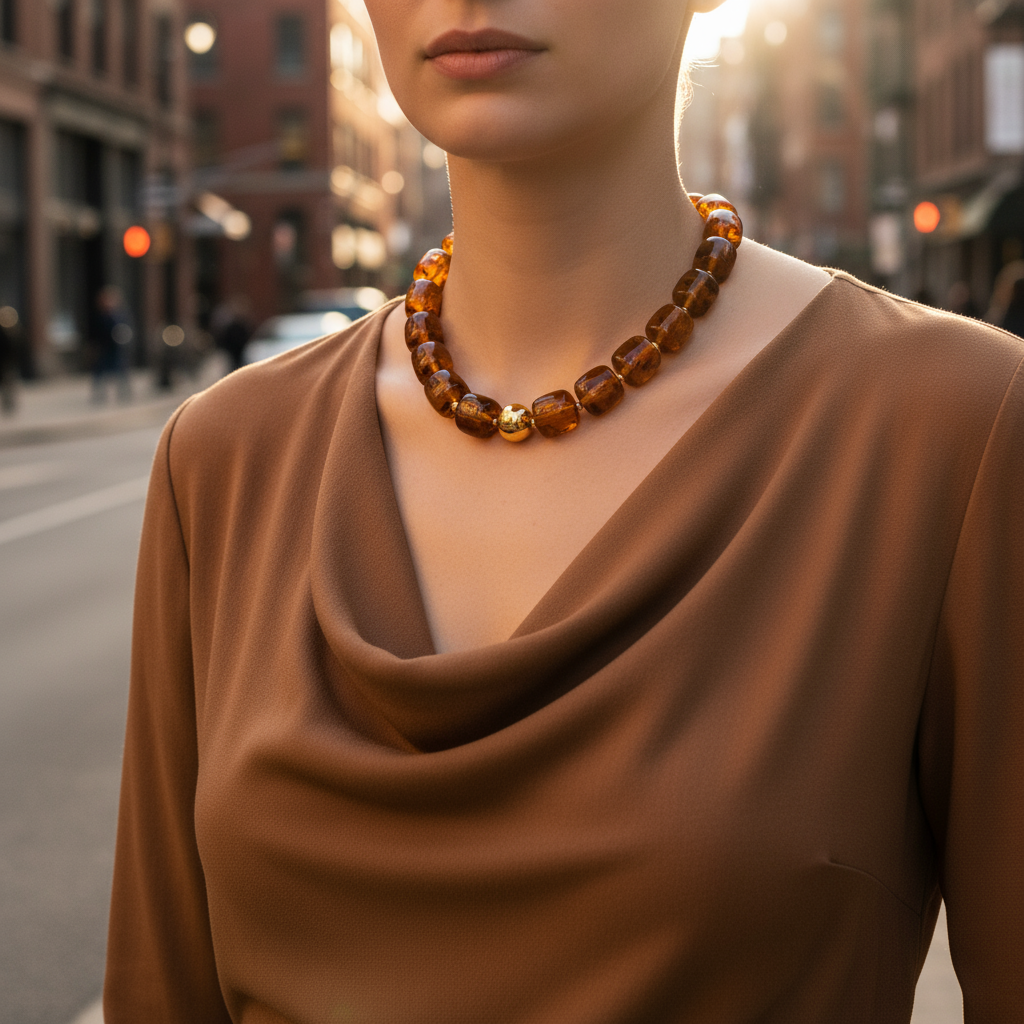 Square Beads Necklace – Κολιέ με Τετραγωνισμένες Χάντρες & Χρυσή Λεπτομέρεια - So Cute by Dimi