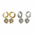 Amor Earrings – Ατσάλινα σκουλαρίκια με κρικάκι και καρδιά με ζιργκόν σε χρυσό και ασημί | So Cute by Dimi