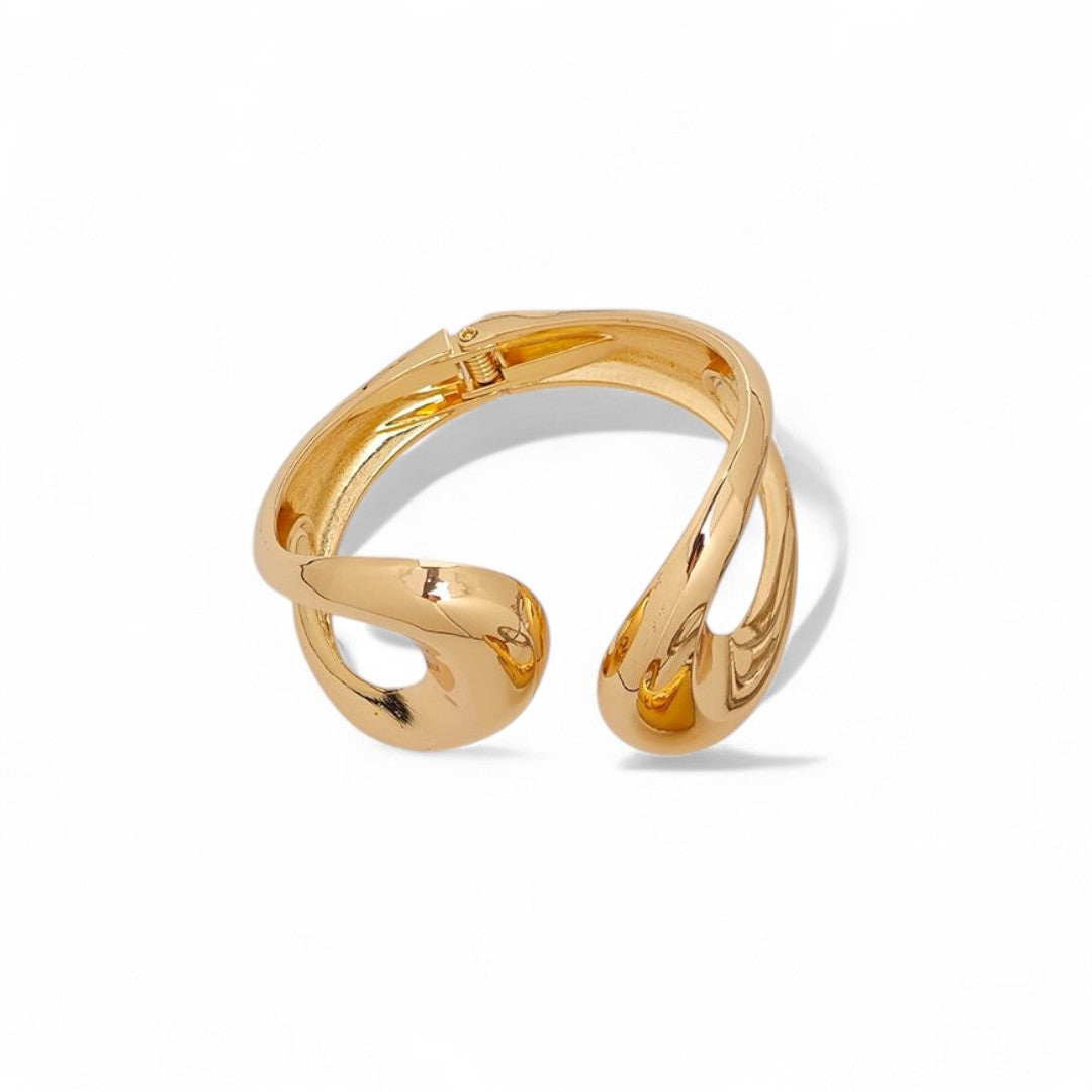 Statement sculptural cuff bracelet σε χρυσό, ασημί και δίχρωμο, So Cute by Dimi