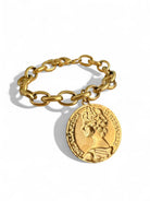 Βραχιόλι “Royal Medallion” – Ατσάλινο με μεγάλο νόμισμα σε χρυσό | So Cute by Dimi