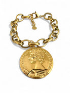 Βραχιόλι “Royal Medallion” – Ατσάλινο με μεγάλο νόμισμα σε χρυσό | So Cute by Dimi