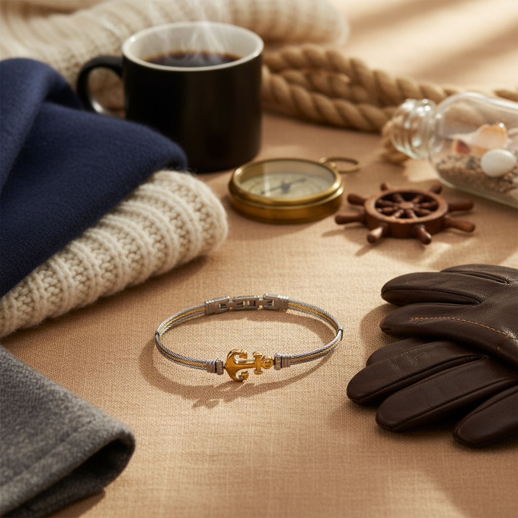 Ανδρικό βραχιόλι άγκυρα από ανοξείδωτο ατσάλι σε τέσσερα χρώματα – So Cute by Dimi