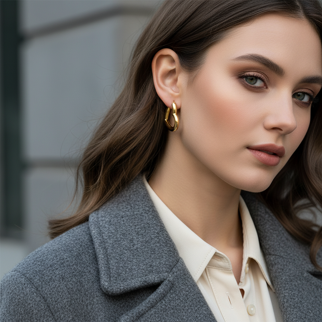 Ατσάλινα σκουλαρίκια καρδιάς σε χρυσό και ασημί – Heart Flow Hoops So Cute by Dimi