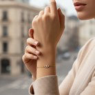 Βραχιόλι από ατσάλι με μάτι και λευκά ζιργκόν σε χρυσό – So Cute by Dimi