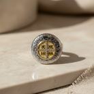 Ατσάλινο δαχτυλίδι κωνσταντινάτο δίχρωμο με ζιργκόν – Divine Shine Ring by So Cute by Dimi