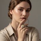 Ατσάλινο δαχτυλίδι κωνσταντινάτο δίχρωμο με ζιργκόν – Divine Shine Ring by So Cute by Dimi