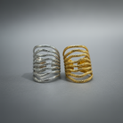 Ατσάλινο δαχτυλίδι με κυματιστό σχέδιο σε χρυσό και ασημί – So Cute by Dimi