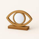 Επιτραπέζιο διακοσμητικό μάτι από ξύλο με ασημί καθρέφτη